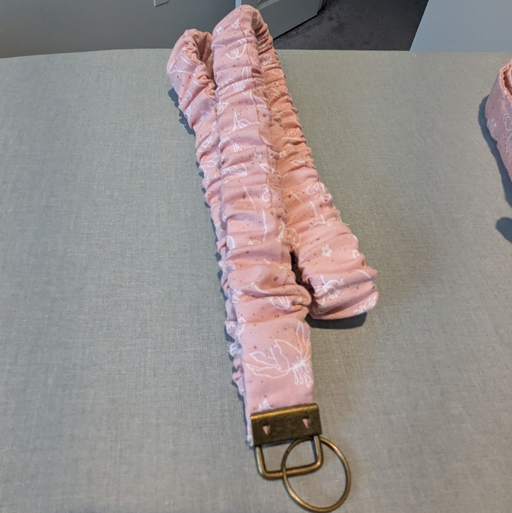 Pink Floral Scrunchie Lanyard